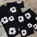 Conjunto Denim Tears Camiseta/ Shorts - Preto